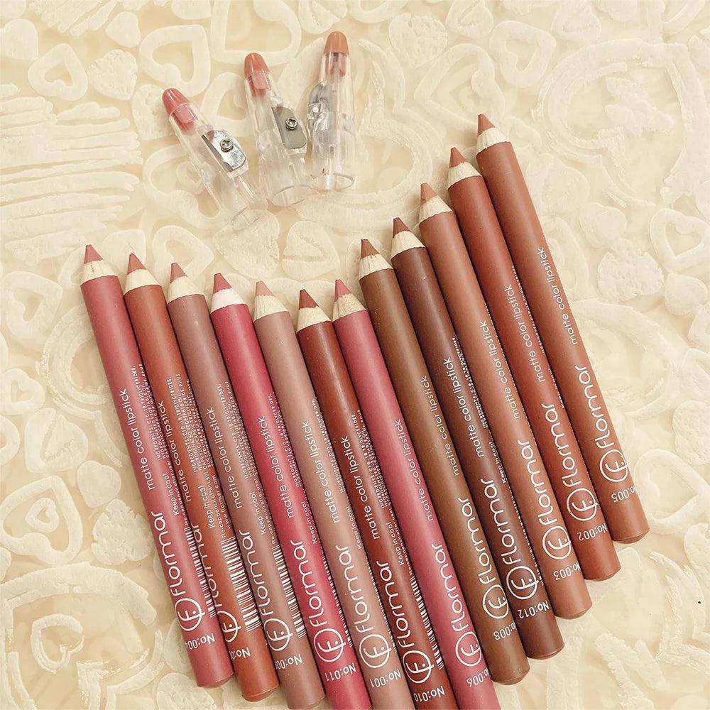 FLORMAR MATTE LIPSTICK PENCIL (Pack of 12Pcs)