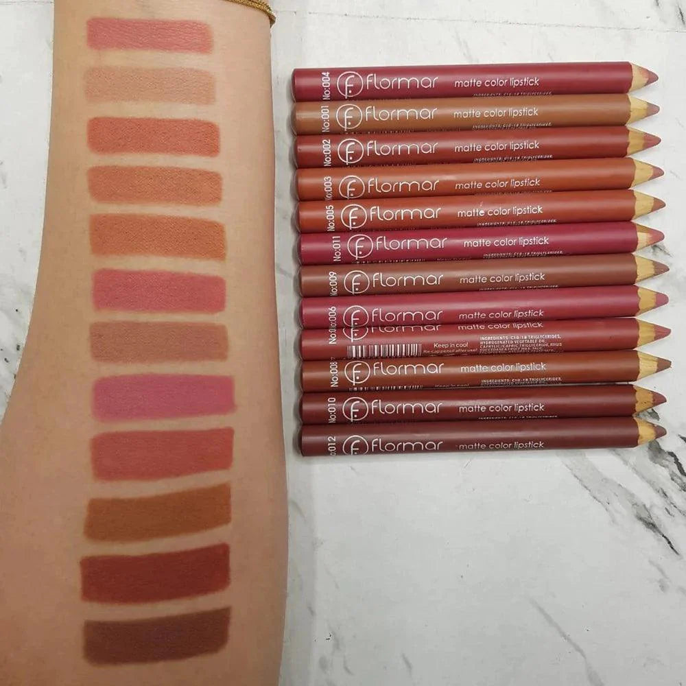 FLORMAR MATTE LIPSTICK PENCIL (Pack of 12Pcs)