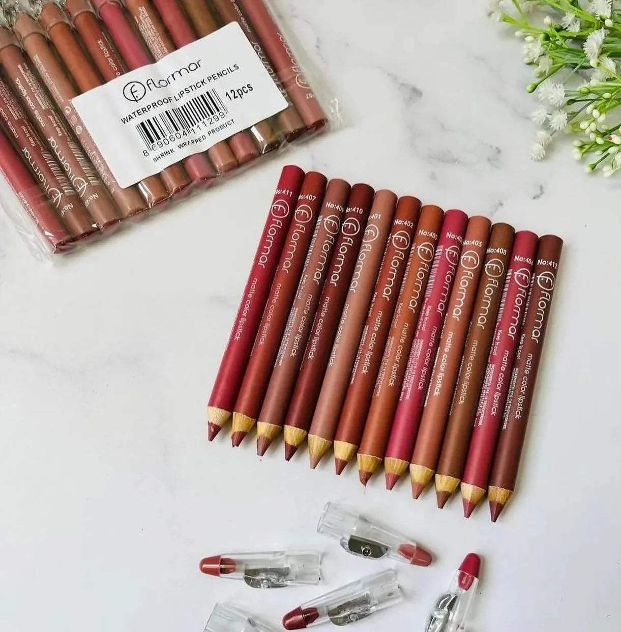 FLORMAR MATTE LIPSTICK PENCIL (Pack of 12Pcs)